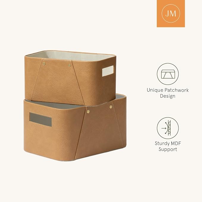 LA JOLIE MUSE Storage Baskets for Organizing, 2 Pack, Storage Cube Boxes Luxury - Image 5