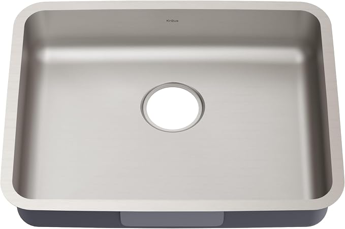 KRAUS Dex 25-inch Undermount 16 Gauge Stainless Steel Single Bowl ADA Kitchen by KRAUS