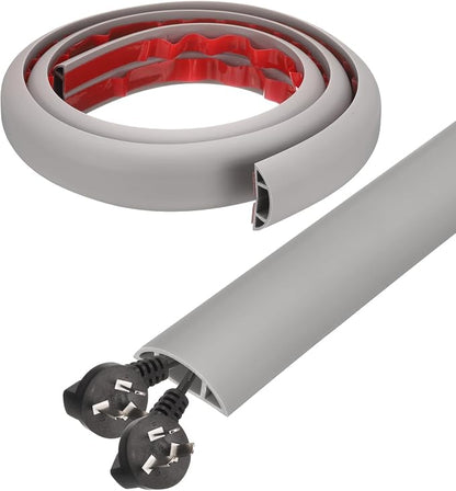 HARFINGTON 4ft Cord Cover Floor W0.6 x H0.33 Inner Channel PVC Hide Extension by HARFINGTON