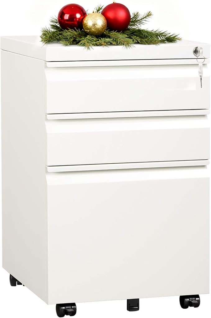 DEVAISE 3-Drawer Mobile File Cabinet, Assembled Except Casters, Fits by DEVAISE