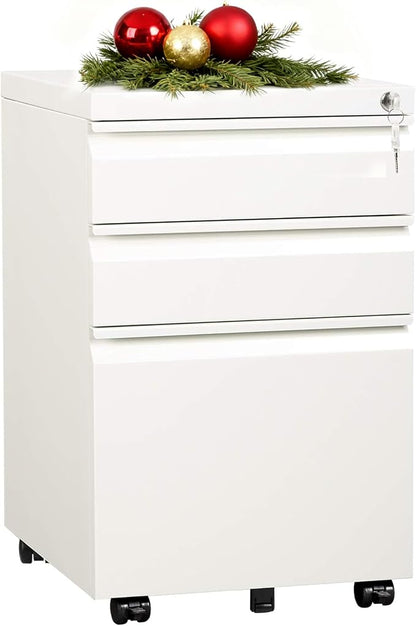 DEVAISE 3-Drawer Mobile File Cabinet, Assembled Except Casters, Fits by DEVAISE