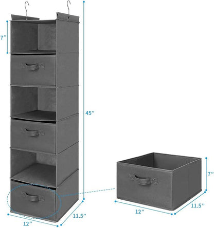 MAX Houser 6 Tier Shelf Hanging Closet Organizer, Closet Hanging Shelf - Image 3