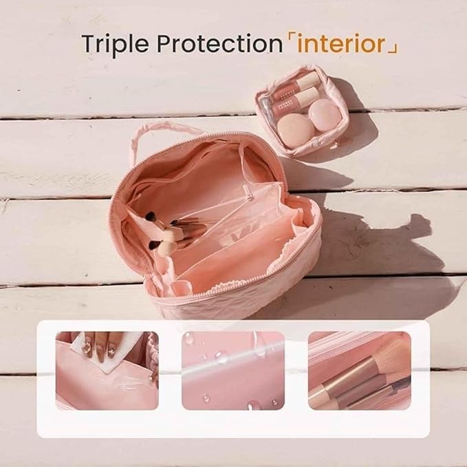 Travel Makeup Bag, Wide Open Expandable Lay-Flat Cosmetic Case, Padded Organizer - Image 5