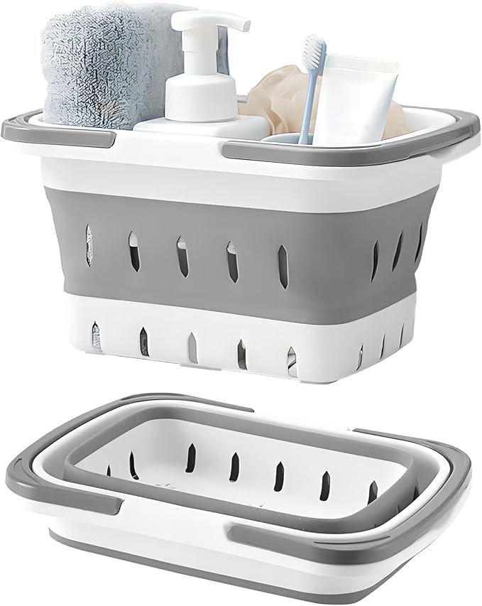 Fammart Portable Shower Caddy Tote – Collapsible Plastic Basket by Fammart