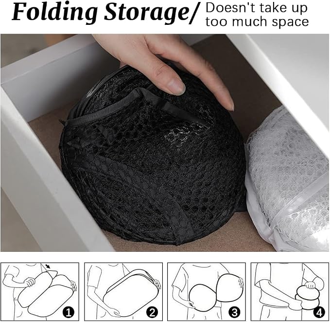 4Pcs Mesh Pop Up Laundry Hamper, FHDUSRYO Foldable Pop Up Hamper, Collapsible - Image 4
