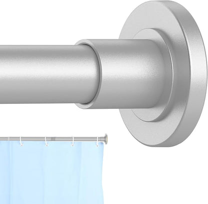 CorkLatta Silver Shower Curtain Rod 31 to 68 Inch, 1 Inch Diameter Adjustable by CorkLatta