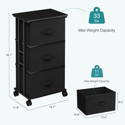 OLIXIS Dresser Storage with 3 Drawers, Fabric Dresser Tower - Image 3