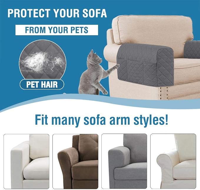 H.VERSAILTEX Couch Arm Covers Water Resistant Armrest Covers - Image 5