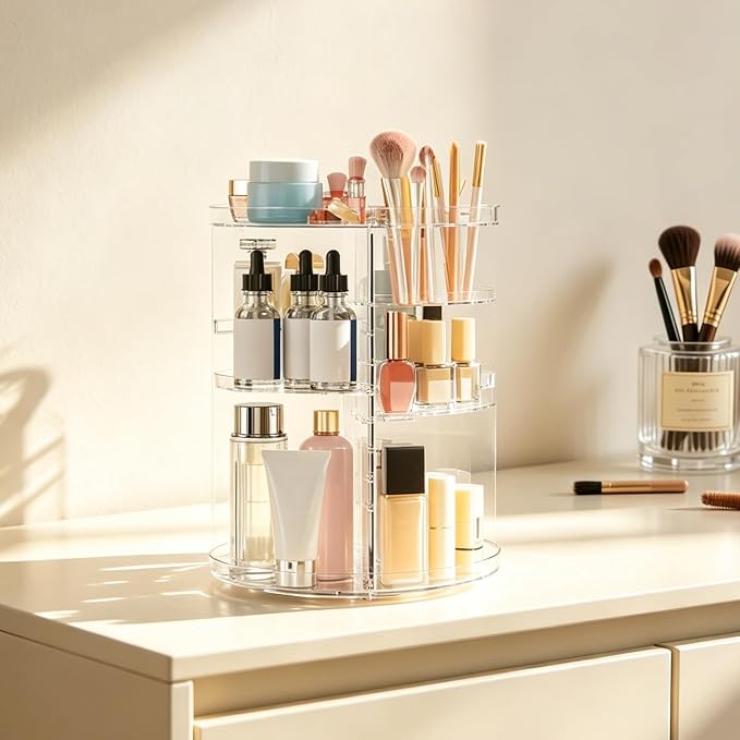 DOZZZ Makeup Organizer 360-Degree Rotating - Image 8