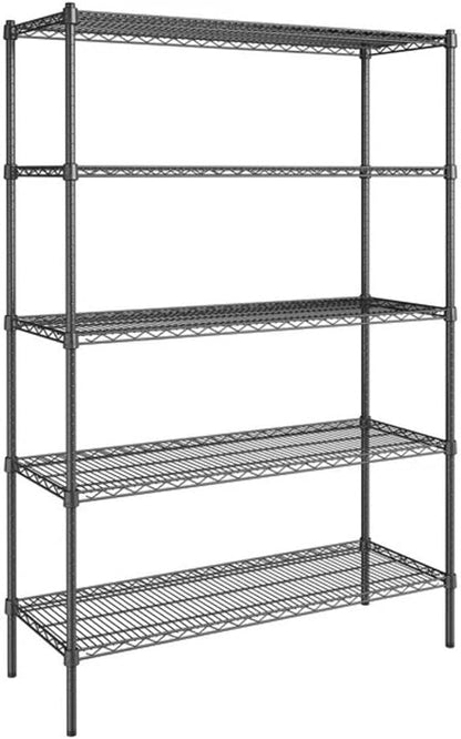 Black 5-Tier Metal Adjustable Freestanding Garage Storage Wire Shelving Unit - Image 4