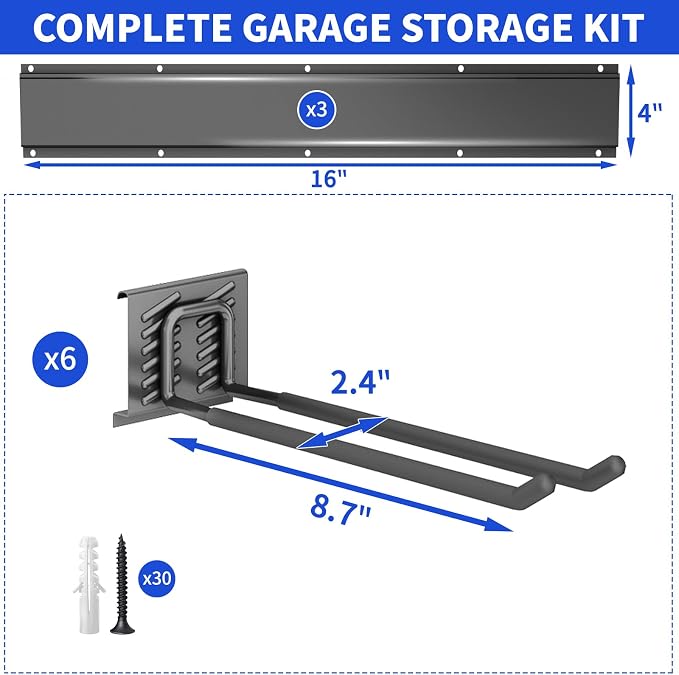 Garage Tool Organizer Wall Mount, 48inch Heavy Duty Garden Tool organizer - Image 7