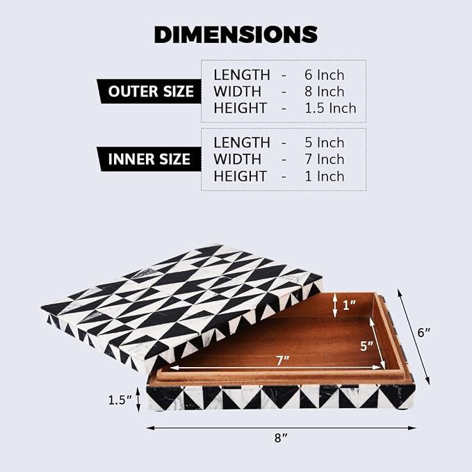 Handicrafts Home Decorative Box 8x6 – Photo Storage Box, Jewelry Organizer - Image 2