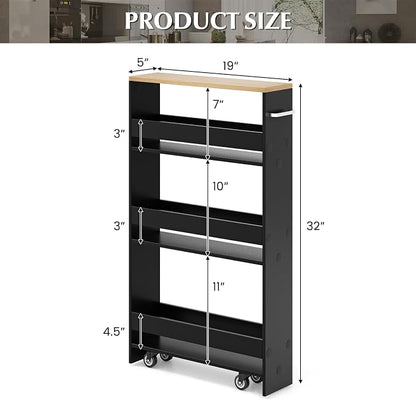 LOKO Slim Storage Cart, 4-Tier Rolling Cart - Image 4