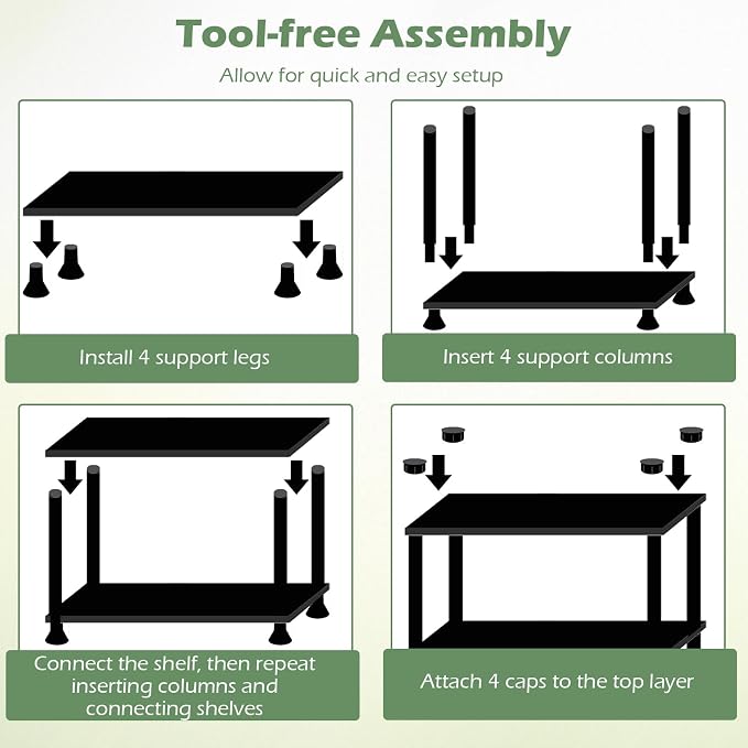 GIANTEX 5-Tier Heavy-Duty Plastic Storage Shelves | Freestanding Garage - Image 8