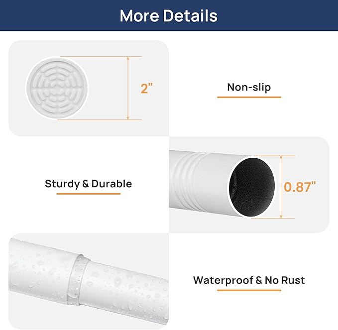 ENJOYBASICS 2 Pack Tension Curtain Rod, 32-66" Adjustable, No Tools, - Image 6
