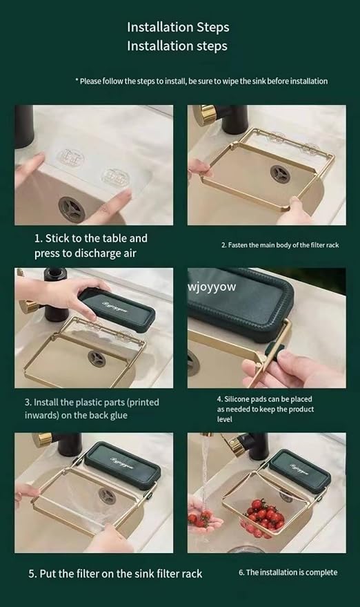 Foldable kitchen sink filter basket | 100 disposable mesh bags | Food waste - Image 3