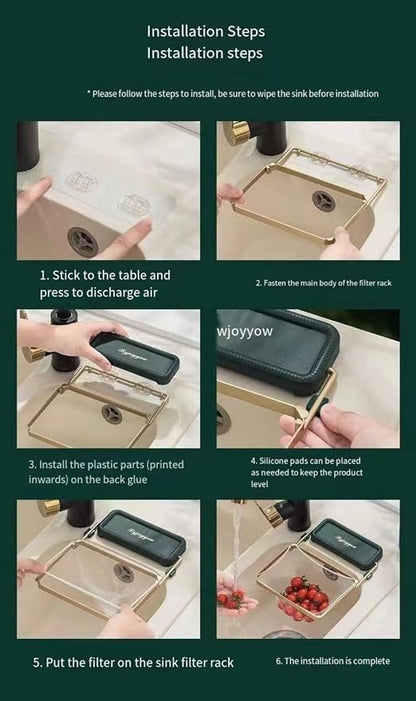 Foldable kitchen sink filter basket | 100 disposable mesh bags | Food waste - Image 3