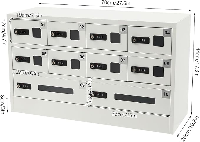 10 Slot Cellphone Charging Station Cell Phone Locker - Image 2