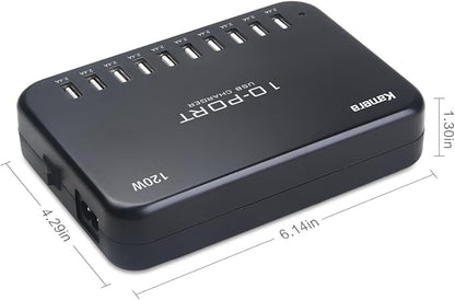 USB Charger 10-Port 120W, Ipad Pro/Air2/ Mini, Galaxy S9/S8/S6 Edge - Image 4