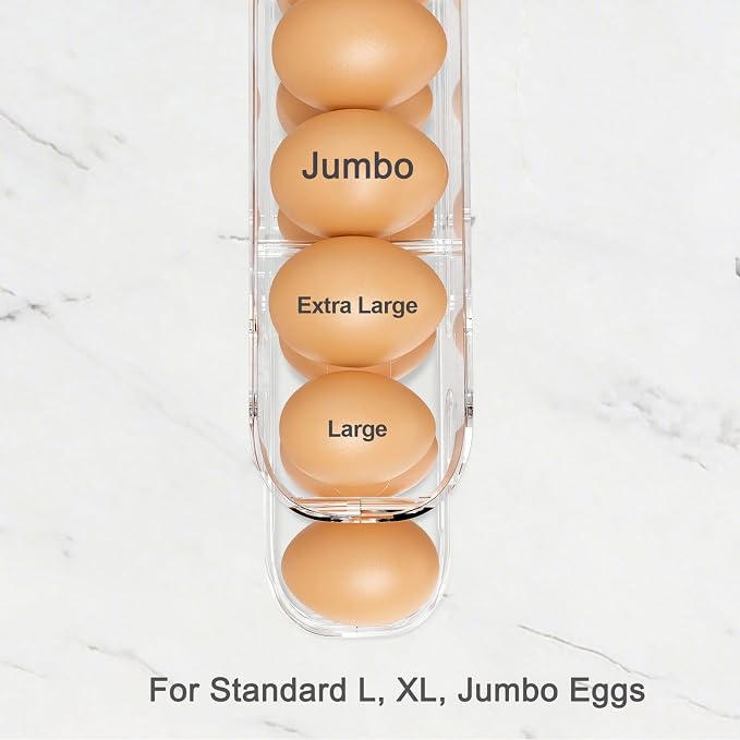 Sotfamily Egg Holder for Fridge, FIFO Egg Roller for Eggs 12 Count, Dispenser - Image 5
