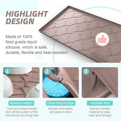 SIKADEER 19" x 19" Under Sink Mat Waterproof, Silicone Mat Kitchen Drawer Shelf - Image 5