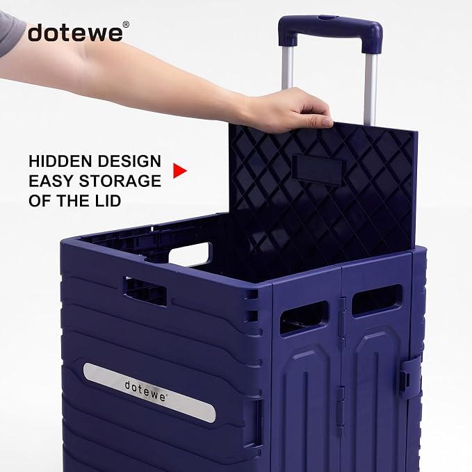 Folding Utility Cart Portable Rolling Crate Handcart Foldable Shopping Trolley - Image 8
