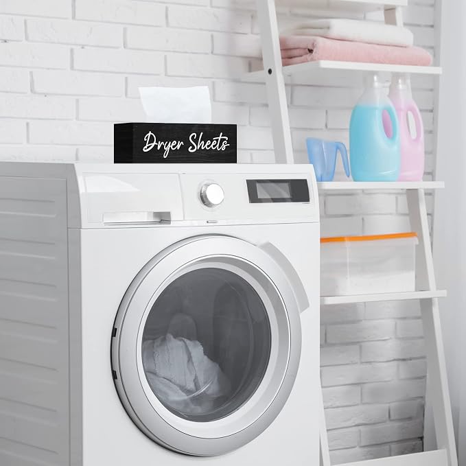 Blulu Dryer Sheet Holder for Laundry Room Wooden Dryer Sheet Container Sheets - Image 5