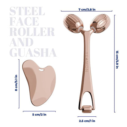 Yeamon Gua Sha Facial Tools and Face Roller Set, Facial Massage Tool - Image 6