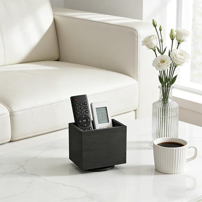 360° Rotating Remote Control Holder, Wooden TV Remote Holder - Image 4