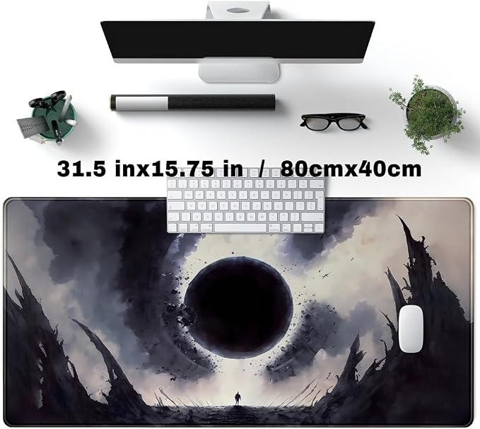 Black Moon Mousepad Gaming MTG Playmat Desk Mat Original Aesthetics Mouse Pad - Image 2