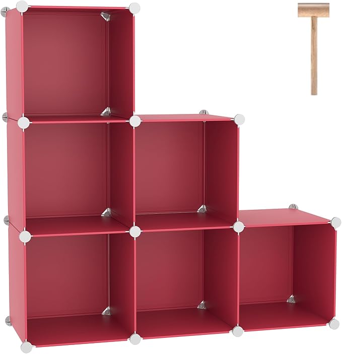 C&AHOME 6-Cube Storage Organizer, Stackable Storage Cubes Shelves, Portable by CAHOME