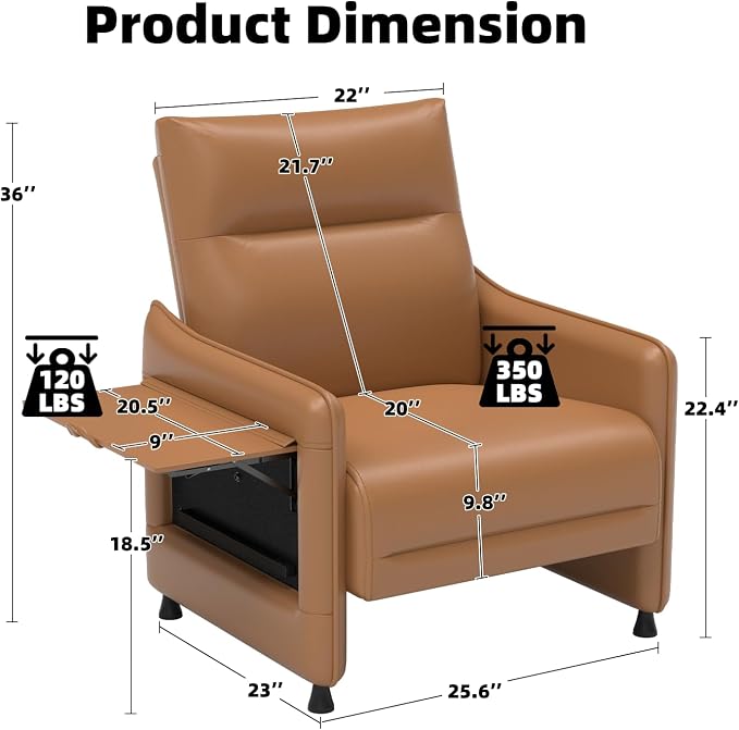 Upholstered Accent Sofas Set of 2, Modern Faux Leather Sofa Chairs - Image 2