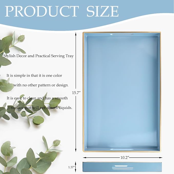 Spsyrine Blue Decorative Serving Tray - Image 3