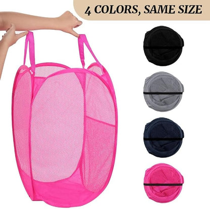 4 Pack Mesh Pop Up Laundry Hamper, FHDUSRYO Foldable Pop Up Hamper | - Image 3