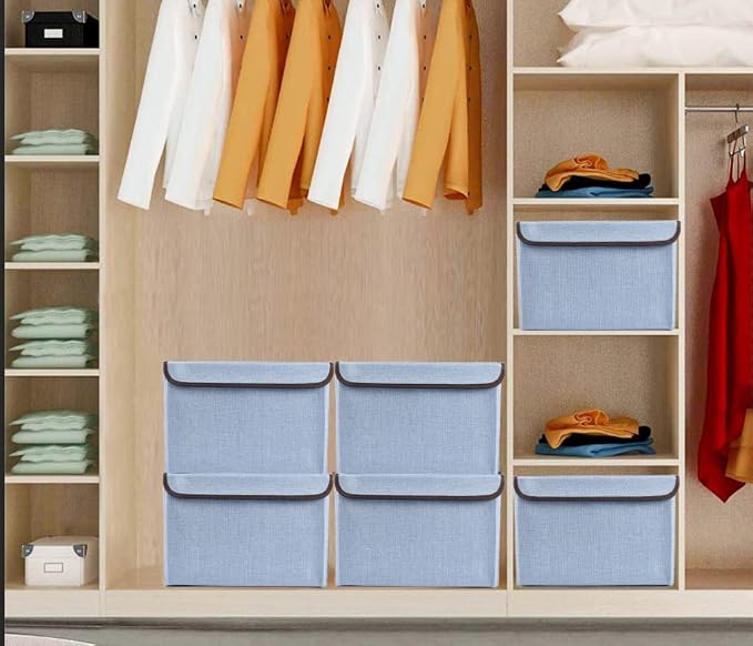 Foldable Storage Bins with Lids, Decorative Storage Baskets, Large Storage Boxes - Image 4