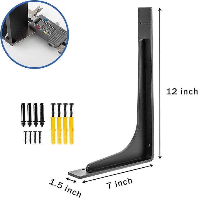 12inch x 7inch shelf brackets, L Shelf Brackets, die-cast formation, vertical - Image 2