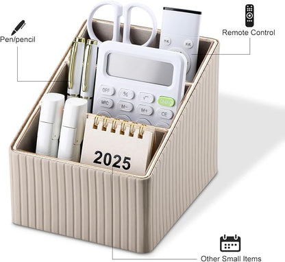 KINGFOM 3 Slot PU Leather Remote Controller Holder, Home Sundries Storage Box - Image 4