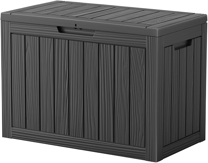 Vixzen 45 Gallon Deck Boxes Outdoor Waterproof, Lockable Outdoor Storage Box by Vixzen