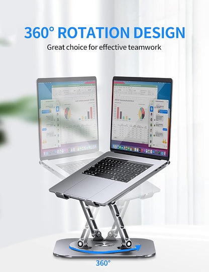 Adjustable Laptop Stand with 360 Rotating Base, Computer Stand - Image 2