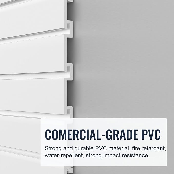 Slatwall Panel Garage Organizer PVC Slatwall Heavy Duty Wall Mounted Rack - Image 5