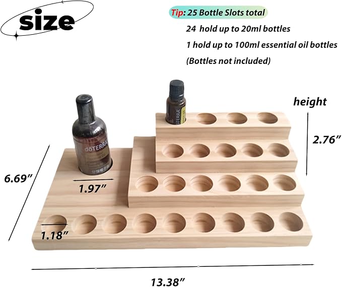 Wooden Essential Oil Rack 4 Tier Essential Oil Holder Shelves - Image 2
