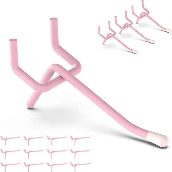HUHOLE Pegboard Hooks 2 Inch 50PC, Fit 1/4" or 1/8" Pegboard, Ideal Peg Board by HUHOLE