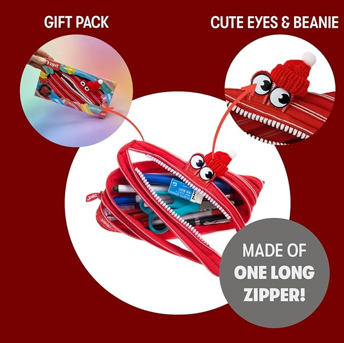 ZIPIT Monster Pencil Case for Kids, One Long Zipper Pencil Pouch, Gift-Ready - Image 3