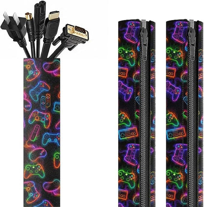 WIRESTER 2 Pack Zipper Cable Management Sleeve, 17.7 Inch Cord Organizer and by WIRESTER