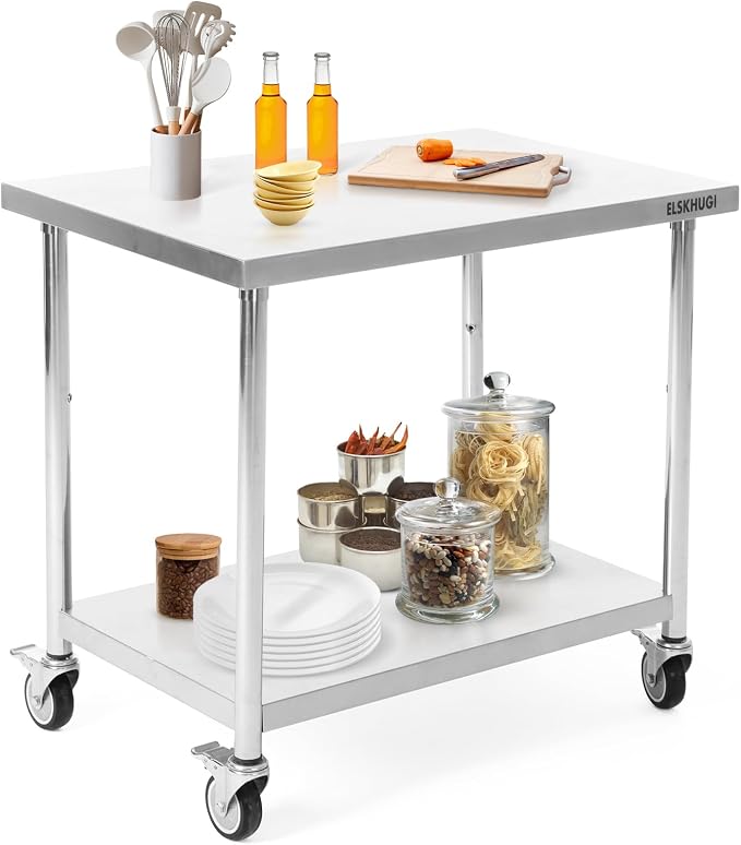 Stainless Steel Table for Prep & Work 36 x 24 Inches by ELSKHUGI