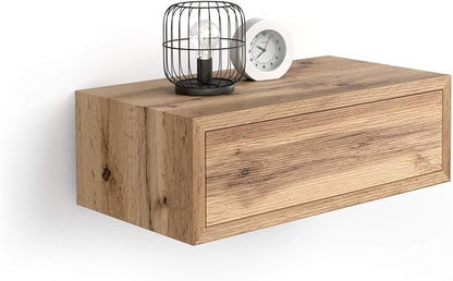 Mobili Fiver, Riccardo Floating nightstand, Rustic Oak, Made in Italy by MobiliFiver