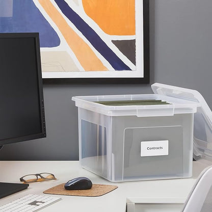 STAPLES Plastic File Box with Snap Lid, Letter/Legal Size, 2/Pack | Stackable - Image 8