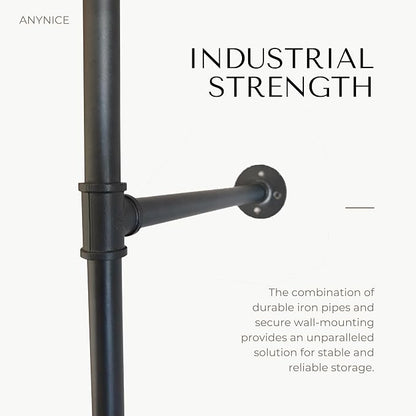 Industrial Pipe Clothing Rack, Heavy Duty Wall Mounted Clothes Rack, Retail - Image 5