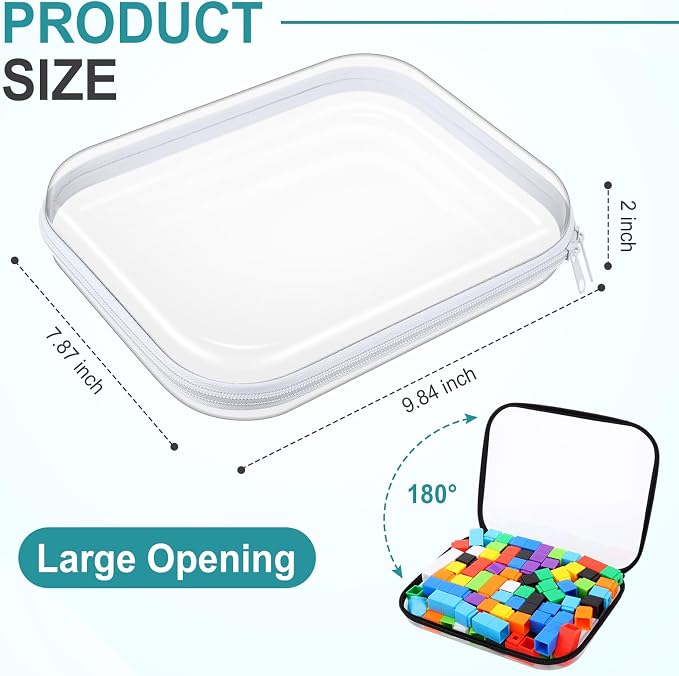 Hoolerry 4 Pcs Hard Clear Zipper Case Makeup Bags Plastic Pencil Pouch - Image 2