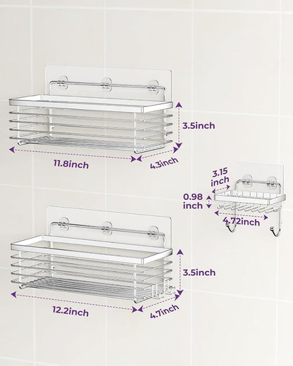 ODesign Shower Caddy 3 Pack SUS304 Stainless Steel-No Drilling-Shower Bathroom - Image 7